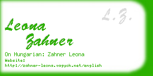 leona zahner business card